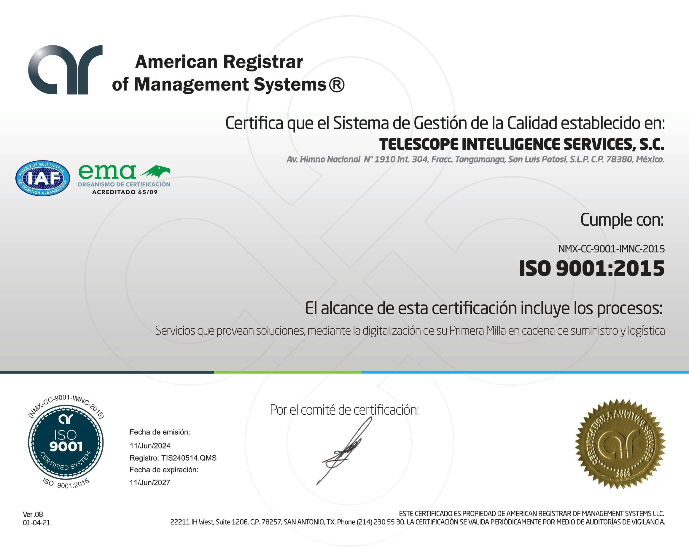 ISO 9001 Cert